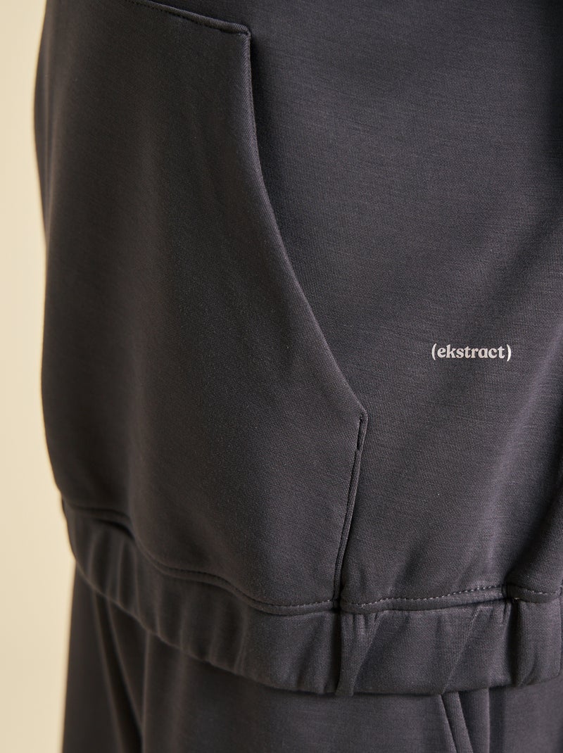 Sweat col camionneur - ekstract Noir - Kiabi