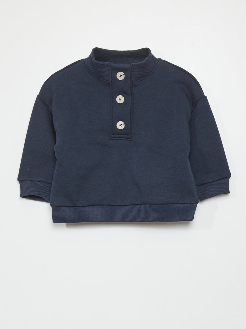 Sweat col camionneur - Toujours + de douceur Marine - Kiabi