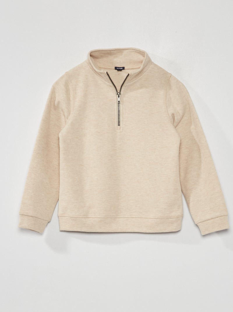 Sweat col camionneur Beige - Kiabi