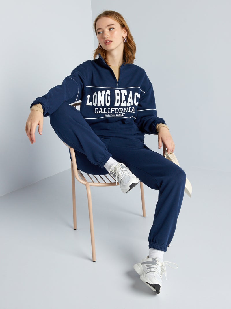 Sweat col camionneur Bleu - Kiabi