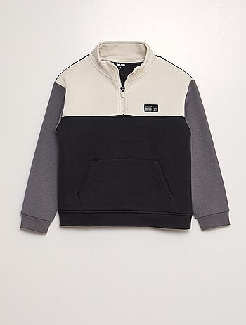 Sweat col camionneur colorblock