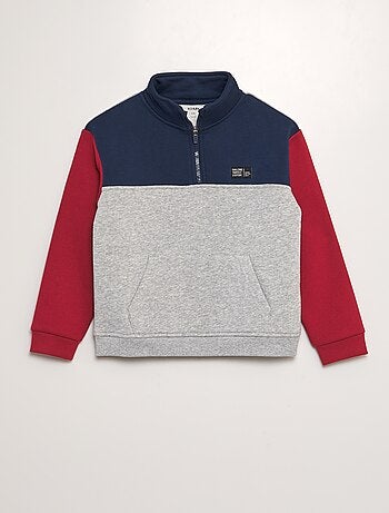 Sweat col camionneur colorblock