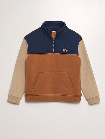 Sweat col camionneur colorblock