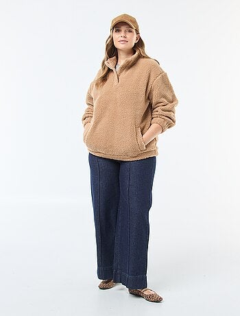 Sweat col camionneur effet moutonné