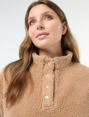 Sweat col camionneur effet moutonné