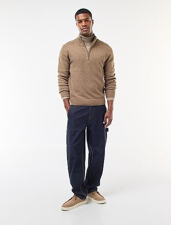 Sweat col camionneur en maille grosse jauge