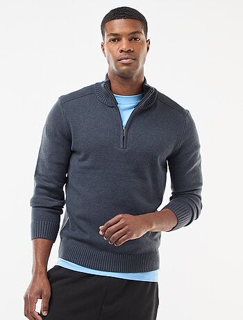 Sweat col camionneur en maille grosse jauge