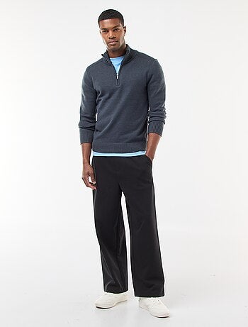 Sweat col camionneur en maille grosse jauge
