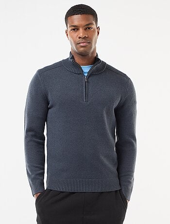Sweat col camionneur en maille grosse jauge