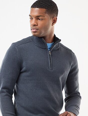 Sweat col camionneur en maille grosse jauge