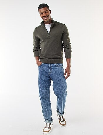 Sweat col camionneur en maille grosse jauge