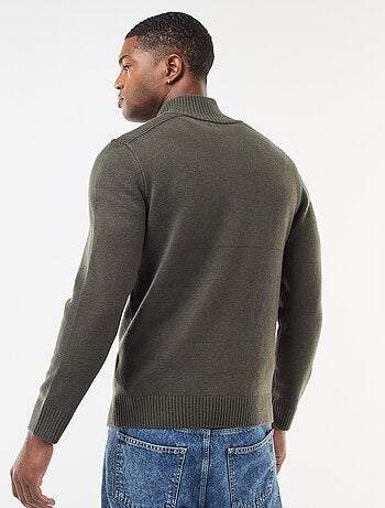 Sweat col camionneur en maille grosse jauge