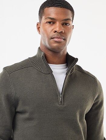 Sweat col camionneur en maille grosse jauge