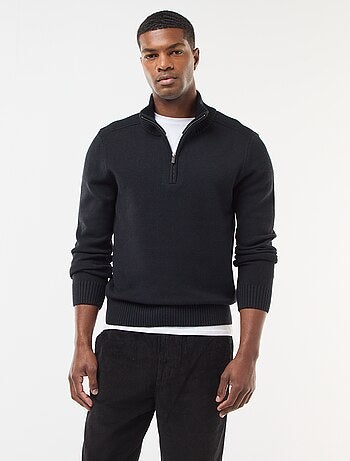 Sweat col camionneur en maille grosse jauge