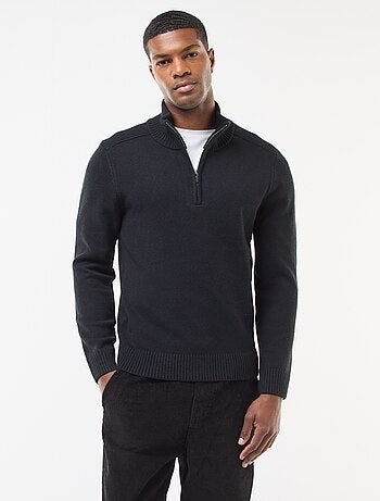 Sweat col camionneur en maille grosse jauge