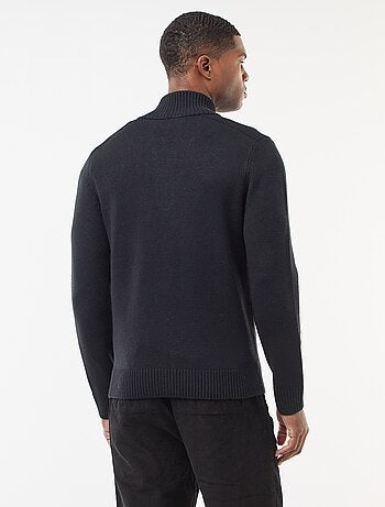 Sweat col camionneur en maille grosse jauge