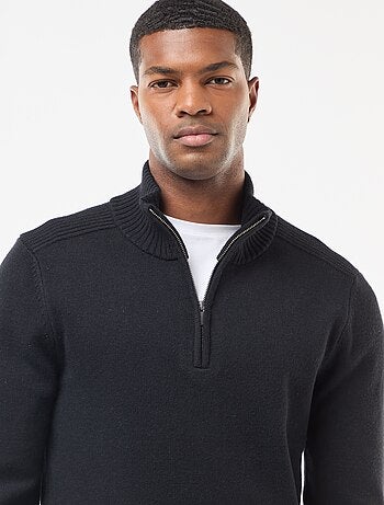 Sweat col camionneur en maille grosse jauge