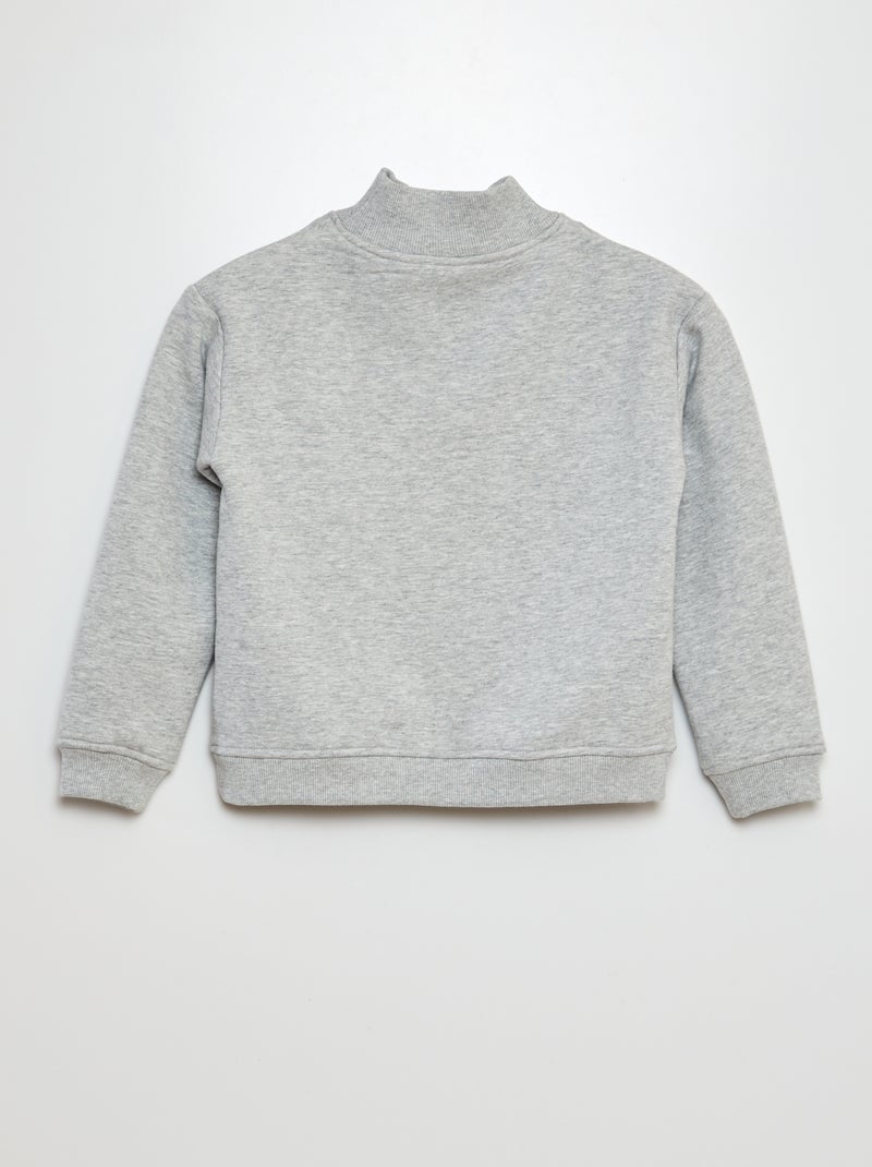 Sweat col camionneur Gris - Kiabi