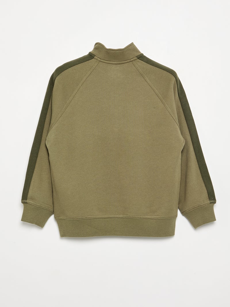 Sweat col camionneur Kaki - Kiabi