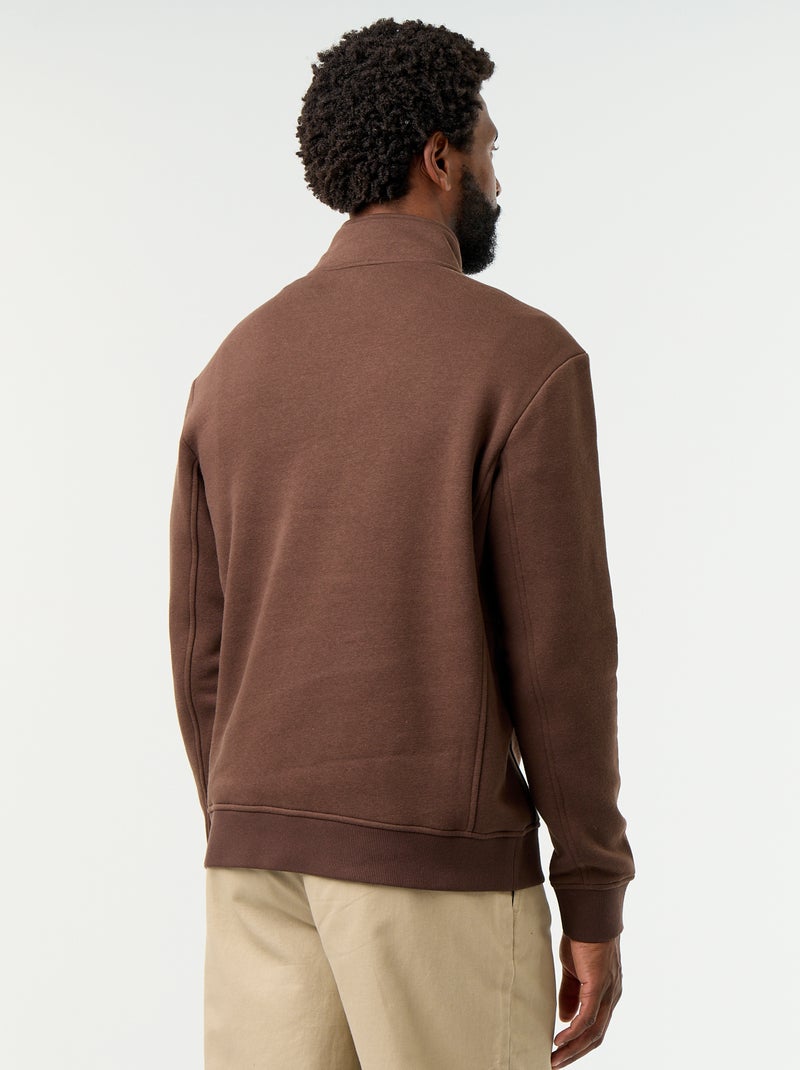 Sweat col camionneur Marron - Kiabi