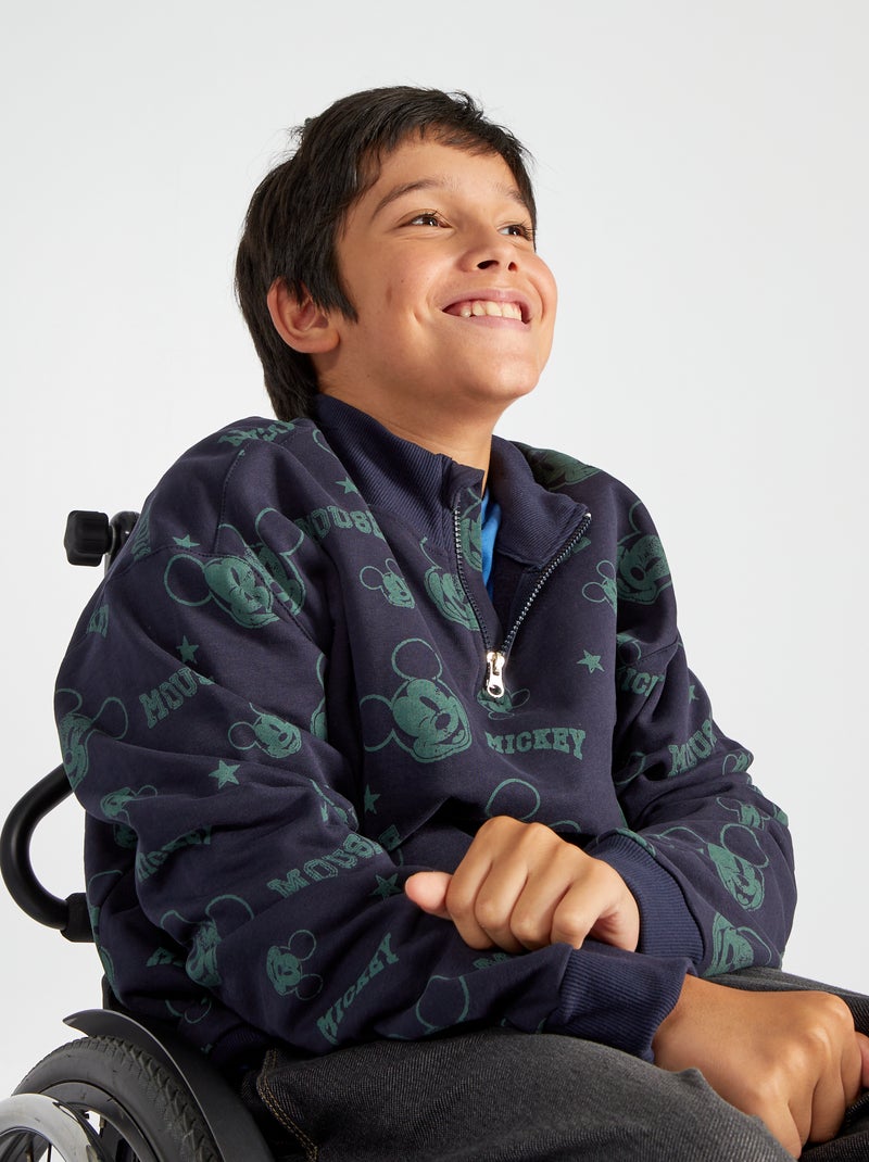 Sweat col camionneur 'Mickey' - So Easy Bleu marine/vert - Kiabi