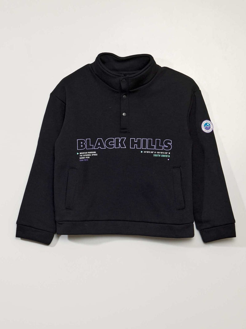 Sweat col camionneur Noir - Kiabi