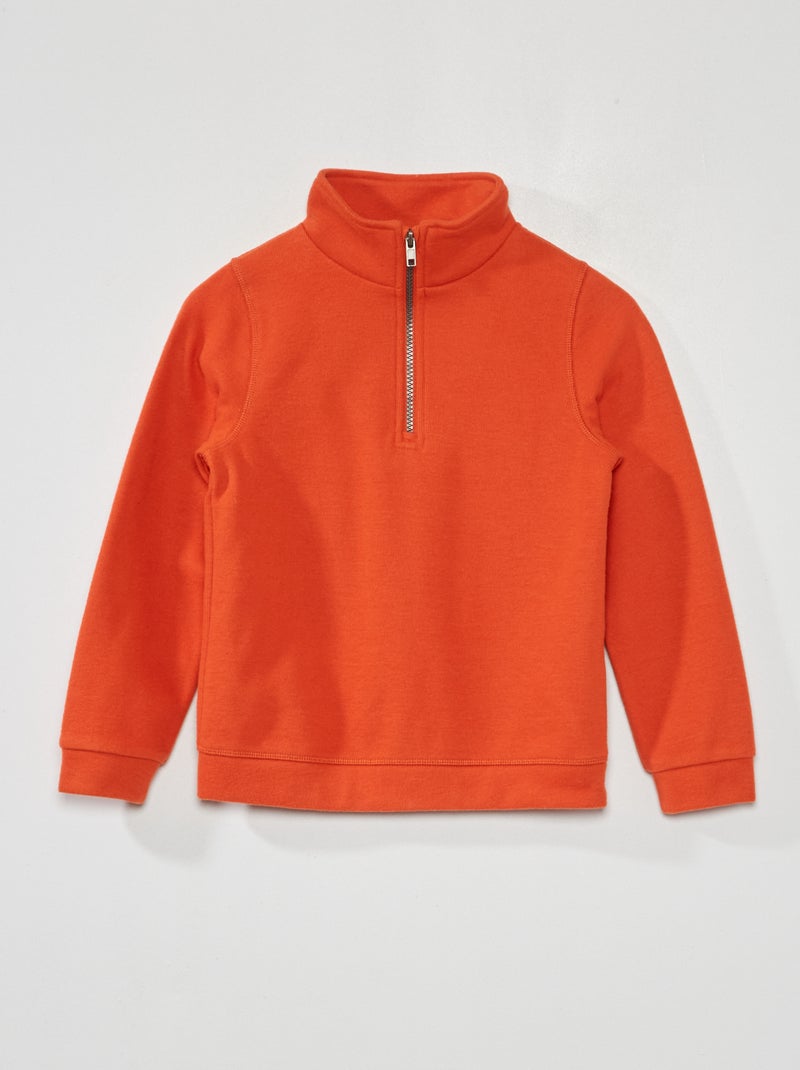 Sweat col camionneur orange - Kiabi