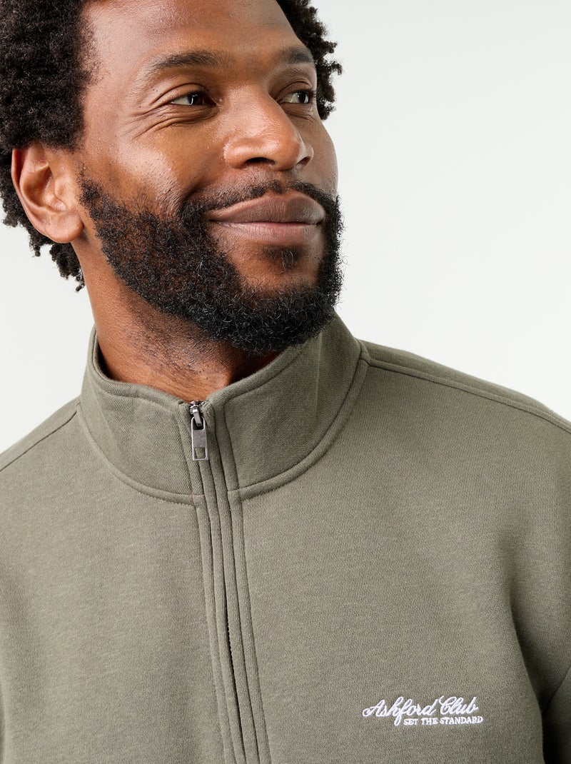 Sweat col camionneur Vert - Kiabi