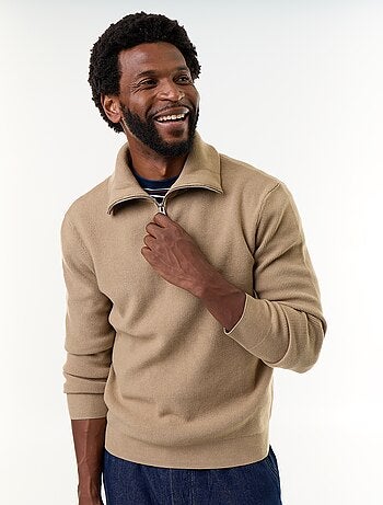 Sweat col camionneur zippé