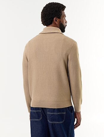 Sweat col camionneur zippé