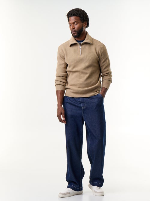 Sweat col camionneur zippé - Kiabi