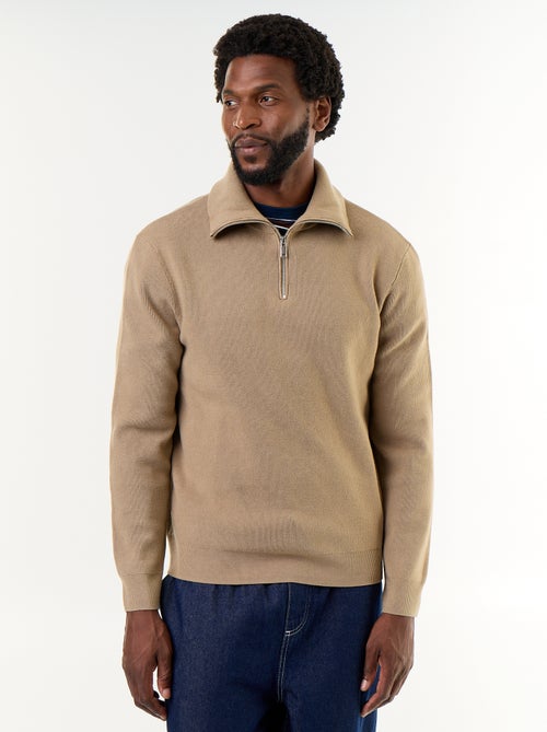 Sweat col camionneur zippé - Kiabi
