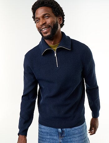 Sweat col camionneur zippé
