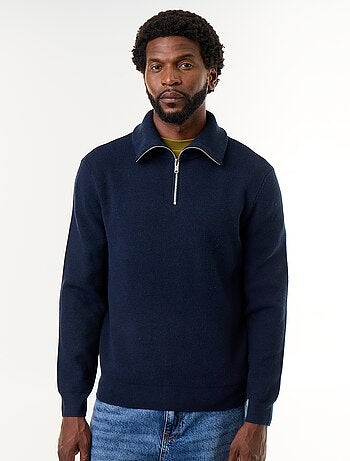 Sweat col camionneur zippé