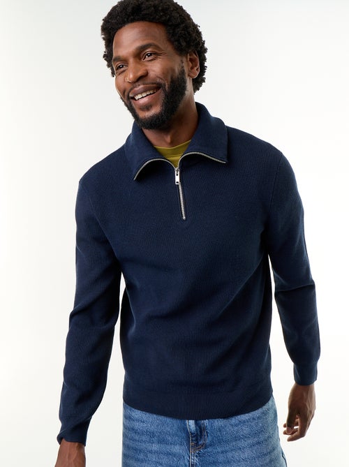 Sweat col camionneur zippé - Kiabi