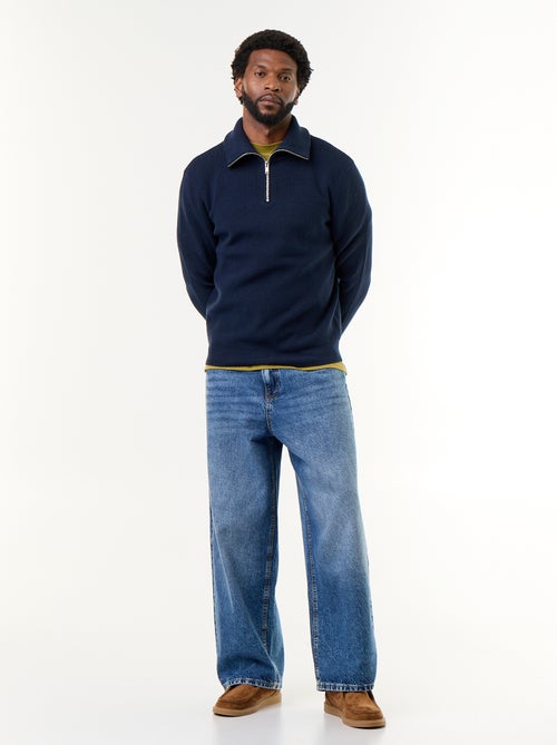 Sweat col camionneur zippé - Kiabi