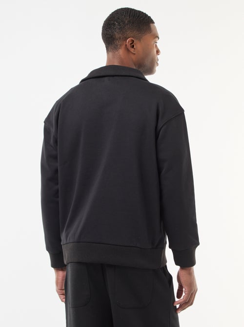 Sweat col camionneur zippé en coton - Kiabi