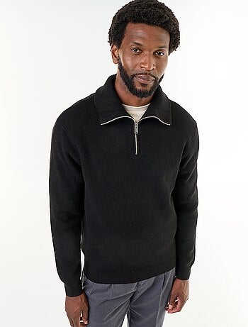 Sweat col camionneur zippé