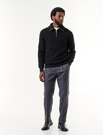 Sweat col camionneur zippé