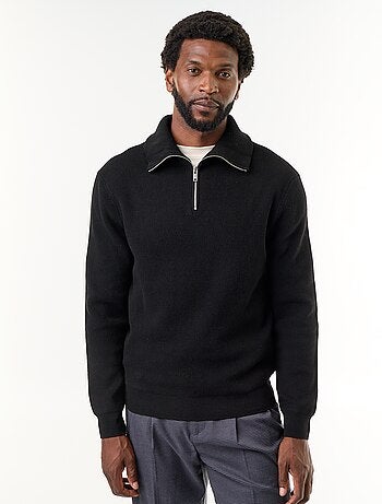 Sweat col camionneur zippé