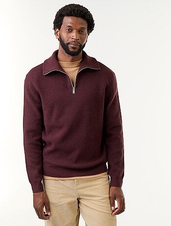 Sweat col camionneur zippé