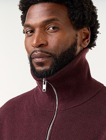 Sweat col camionneur zippé