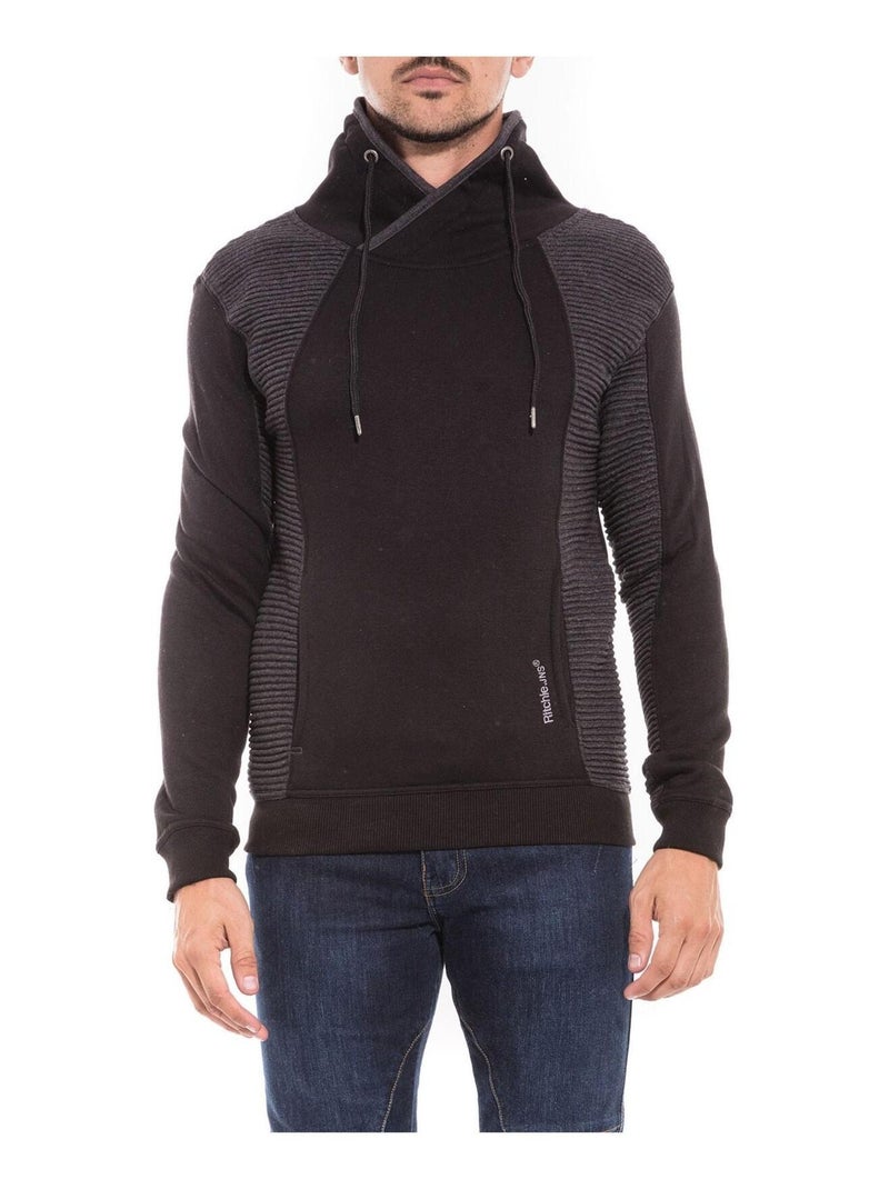 Sweat col châle WATERS Noir - Kiabi