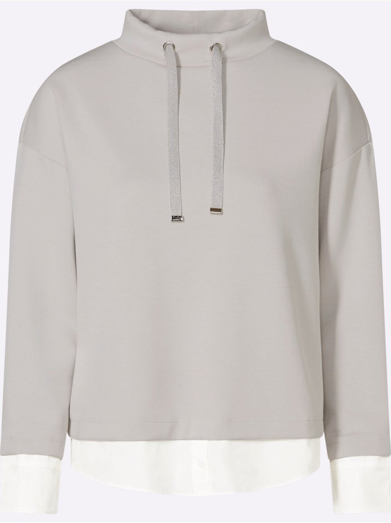 Sweat Col Montant - Taille Standard - Helline Gris clair - Kiabi