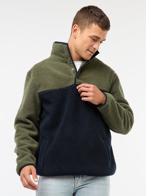 Sweat col montant à pression - Kiabi