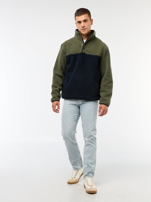 Sweat col montant à pression - Kiabi