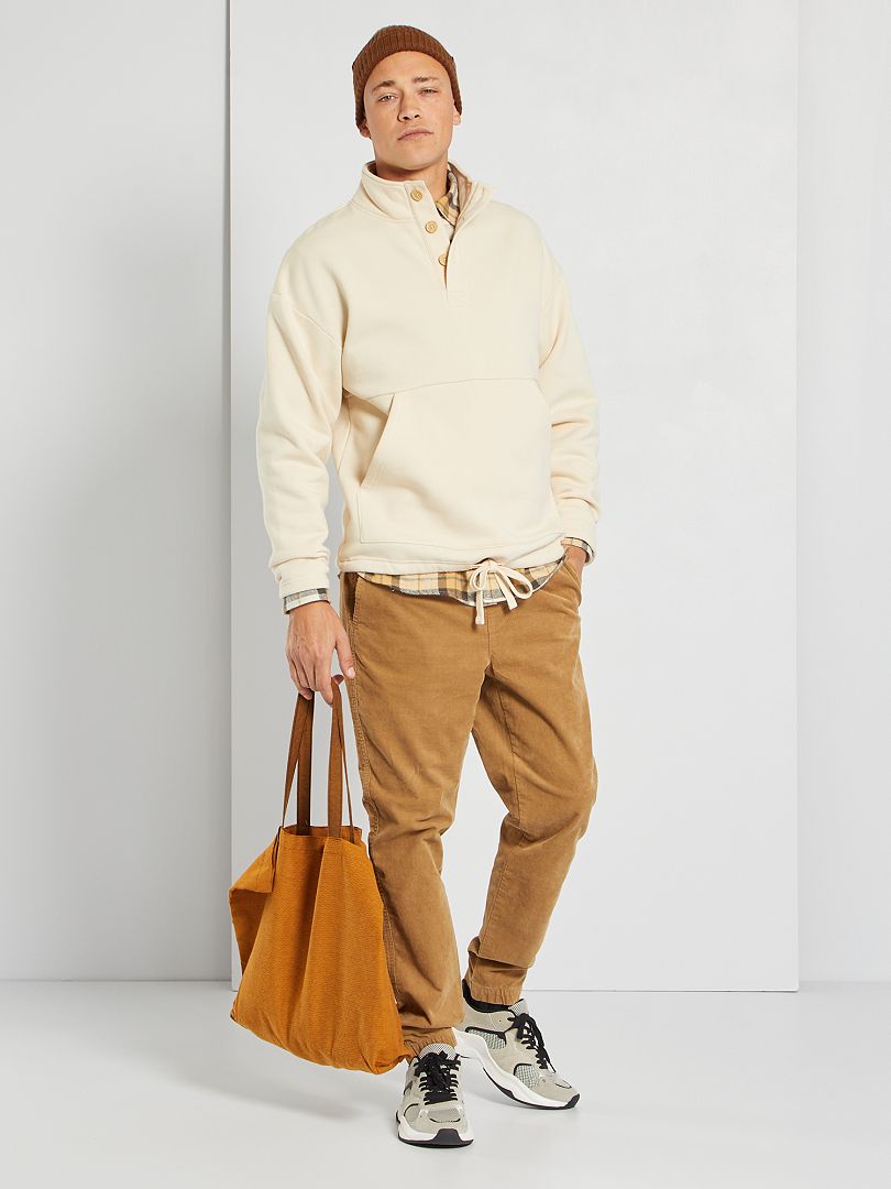 Col BoutonnÃ© Pull Bleu Marine Boutons Dores