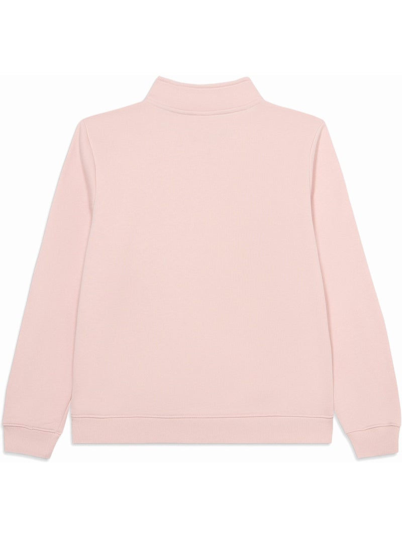 Sweat col montant zippé - lacoste Rose clair - Kiabi