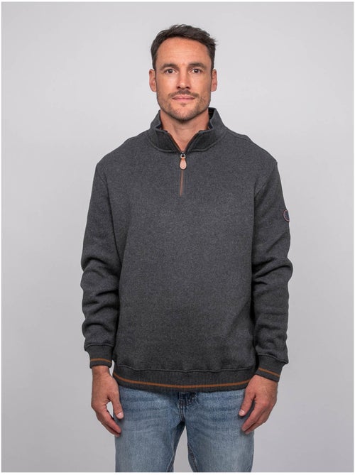 Sweat col montant zippé wirubon - Kiabi