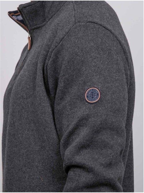 Sweat col montant zippé wirubon - Kiabi
